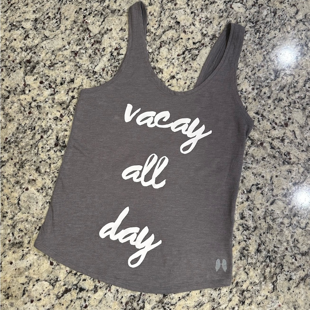 Victoria’s Secret Women’s Size XS Gray “vacay all day” Lounge Tank Top